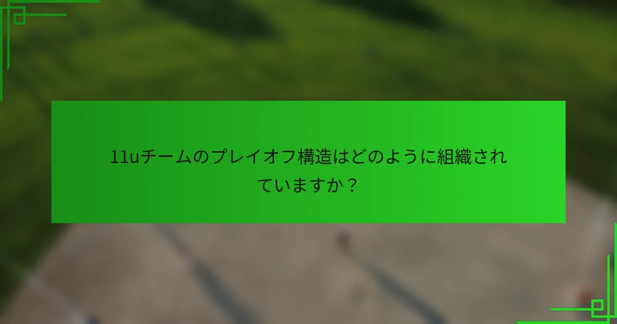 11uチームのプレイオフ構造はどのように組織されていますか？