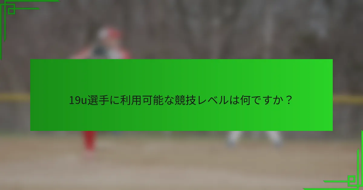 19u選手に利用可能な競技レベルは何ですか？