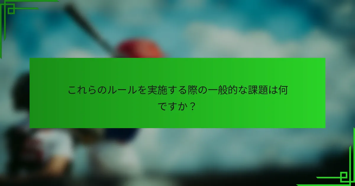 これらのルールを実施する際の一般的な課題は何ですか？