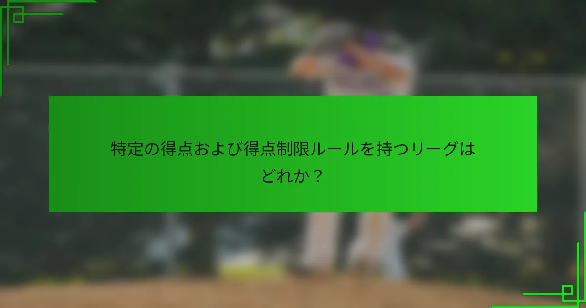 特定の得点および得点制限ルールを持つリーグはどれか？
