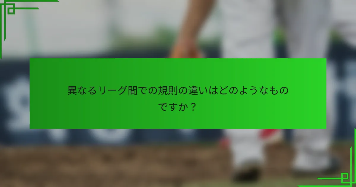 異なるリーグ間での規則の違いはどのようなものですか？